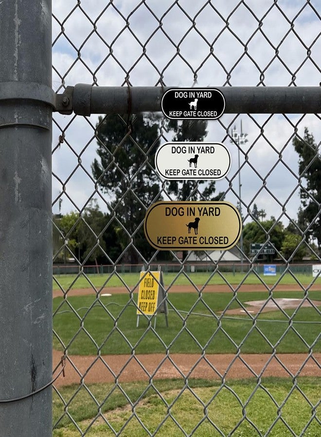 All Quality Dog in Yard Keep Gate Closed Pill Shape Wall or Door Sign | Home Security and Dog Safety Signage - Ivory/Brown (1 Pack) - Image 4